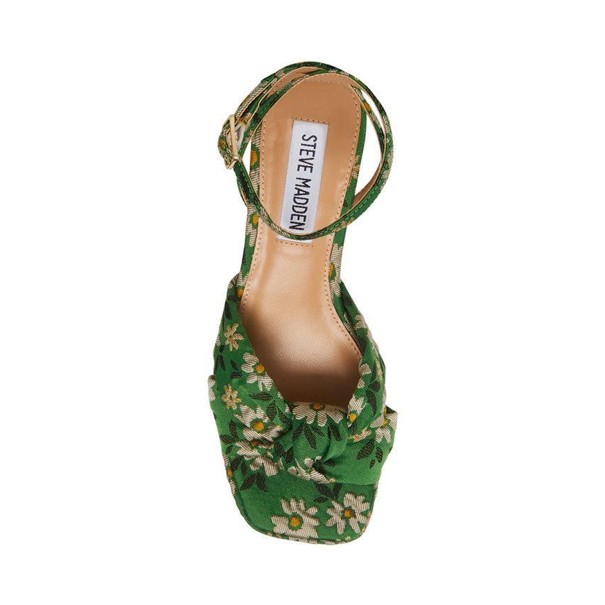 Green Steve Madden Bettina Floral Women's Heels Sandals | PH 6157AWU